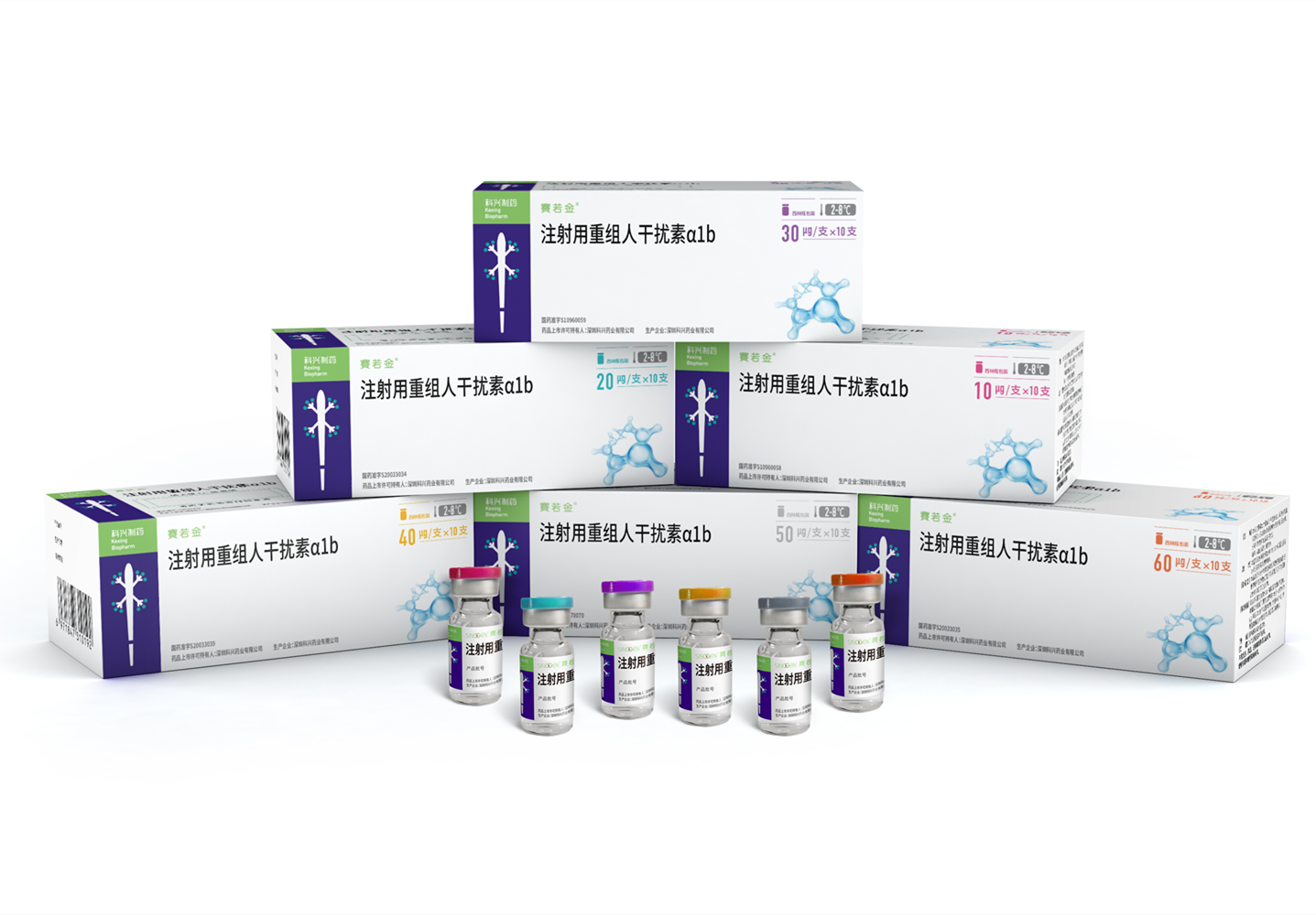 注射用重組人干擾素α1b（賽若金?）產品包裝全新升級